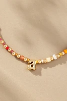 Beaded Bubble Letter Lowercase Monogram Necklace