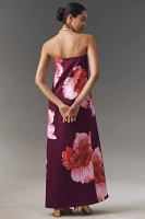 BHLDN Strapless Floral Column Maxi Dress