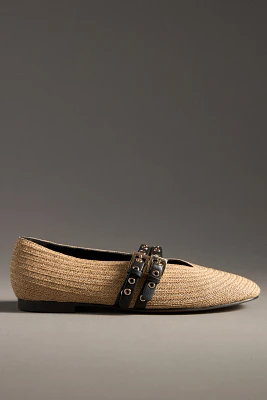 Bibi Lou Xera Moto Raffia Flats