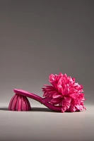 Cecelia New York Dahlia 3D Floral Square-Toe Block Heels