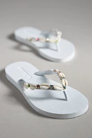 Mystique x Anthropologie Embellished Thong Sandals
