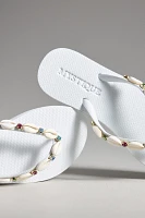 Mystique x Anthropologie Embellished Thong Sandals