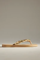 Mystique x Anthropologie Embellished Thong Sandals
