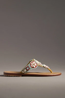 Mystique Shell-Embellished Thong Sandals