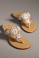 Mystique Shell-Embellished Thong Sandals