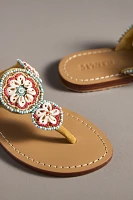Mystique Shell-Embellished Thong Sandals