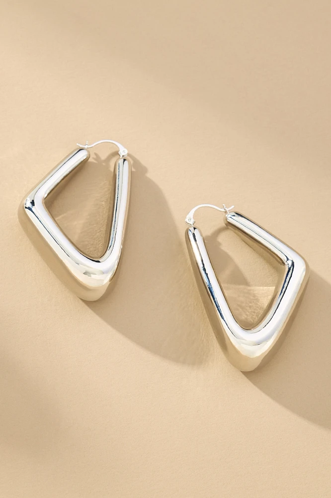 Chunky Triangle Hoop Earrings