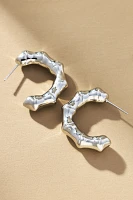 Metallic Bamboo Hoop Earrings