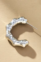 Metallic Bamboo Hoop Earrings