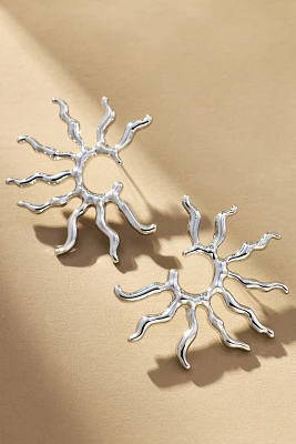 Sunburst Squiggle Post Earrings