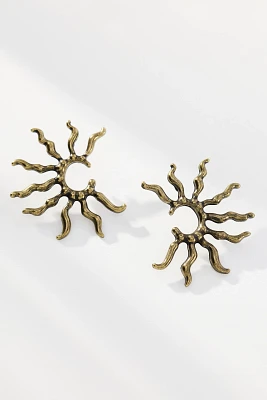 Sunburst Squiggle Post Earrings