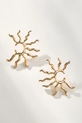 Sunburst Squiggle Post Earrings