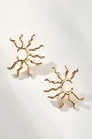 Sunburst Squiggle Post Earrings