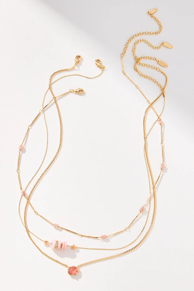 Beaded Shell & Crystal Necklaces, Set of 3