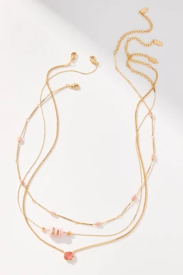 Beaded Shell & Crystal Necklaces, Set of 3