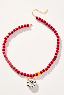 Crystal Pendant Beaded Necklace
