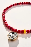 Crystal Pendant Beaded Necklace