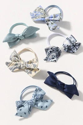 Bandana Bow Hair Ties, Set of 6