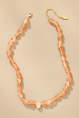 Single Crystal Beaded Stone Necklace