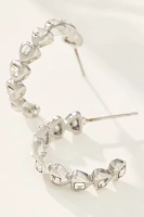 Textured Crystal Hoop Earrings