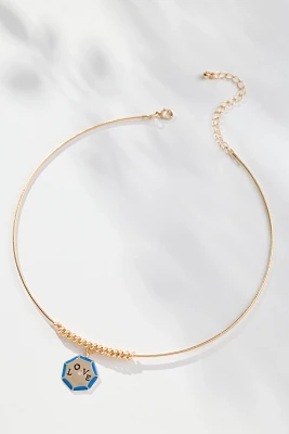 Octagon Charm Collar Necklace