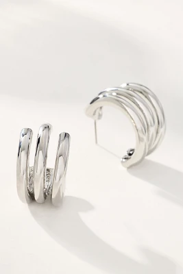 Triple Lined Hoop Earrings