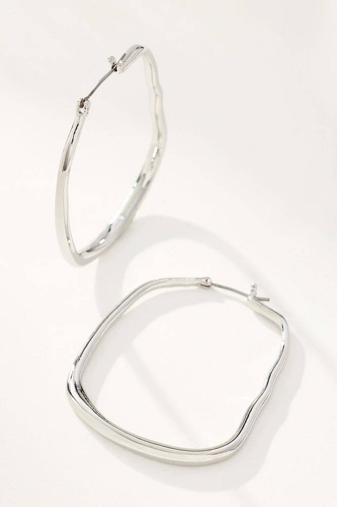Thin Rectangular Hoop Earrings