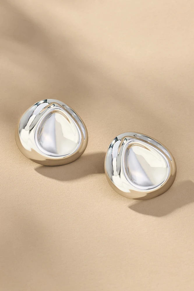 Indented Oval Bean Earrings