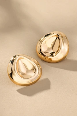 Indented Oval Bean Earrings