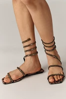 Jeffrey Campbell Slinked Rhinestone Ankle-Wrap Sandals