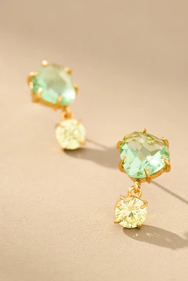 Delicate Crystal Double Drop Earrings