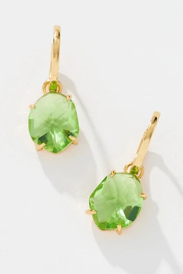 Delicate Stone Drop Huggie Earrings