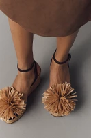 Paloma Barcelo Carlina Raffia Flower Platform Wedge Heels
