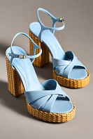 Schutz Keefa Straw Platform Heels