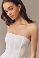 Significant Other Sofiya Strapless Lace Draped Satin Maxi Dress
