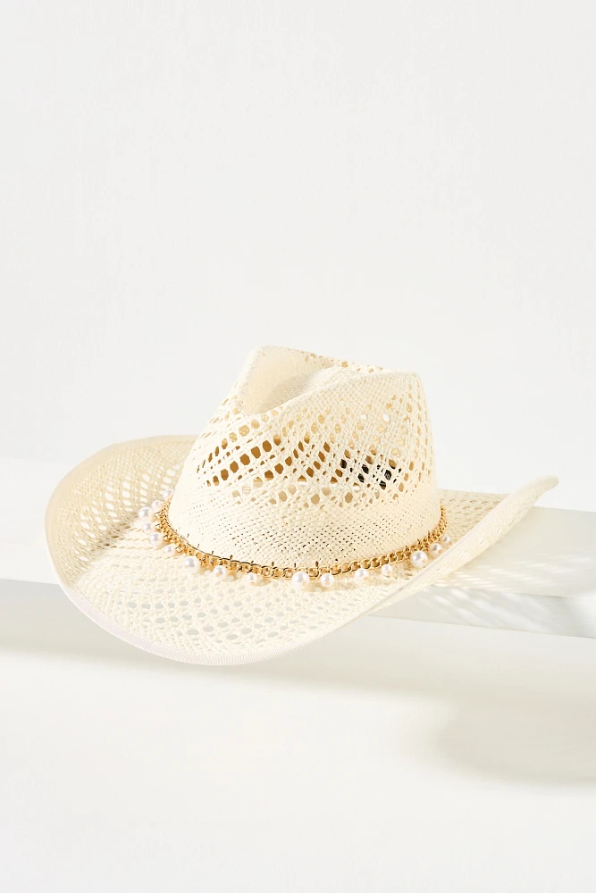 Wyeth Wicker Shell-Trim Straw Rancher