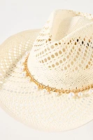 Wyeth Wicker Shell-Trim Straw Rancher