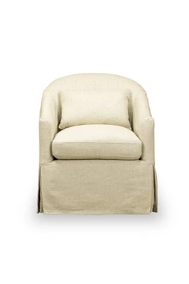 Becky Linen Slipcover Swivel Glider Chair