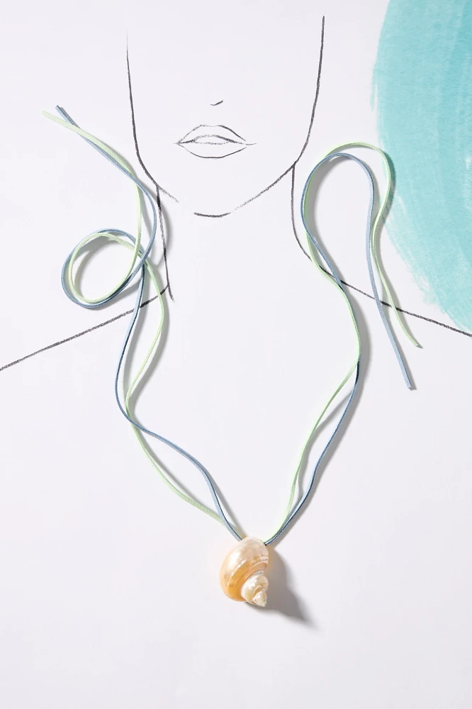 Casa Clara Addie Shell Pendant Suede Necklace
