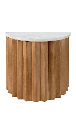Piestra Marble-Top Demilune End Table