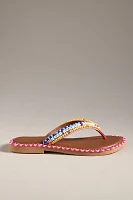 De Siena Beaded Thong Sandals