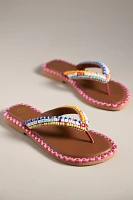 De Siena Beaded Thong Sandals