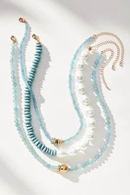 Pearl Beaded Necklaces, Set of 3