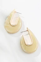Stone Droplet Hoop Earrings