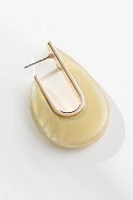 Stone Droplet Hoop Earrings