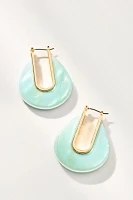 Stone Droplet Hoop Earrings