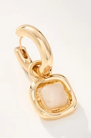 Stone Charm Huggie Hoop Earrings