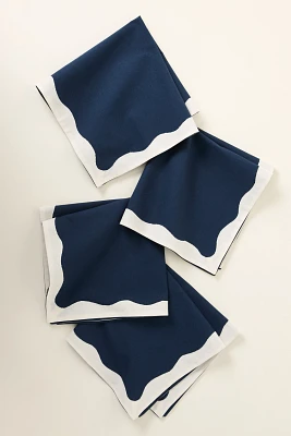 Ruby Scallop-Border Napkins, Set of 4