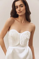 BHLDN Strapless Satin Midi Dress