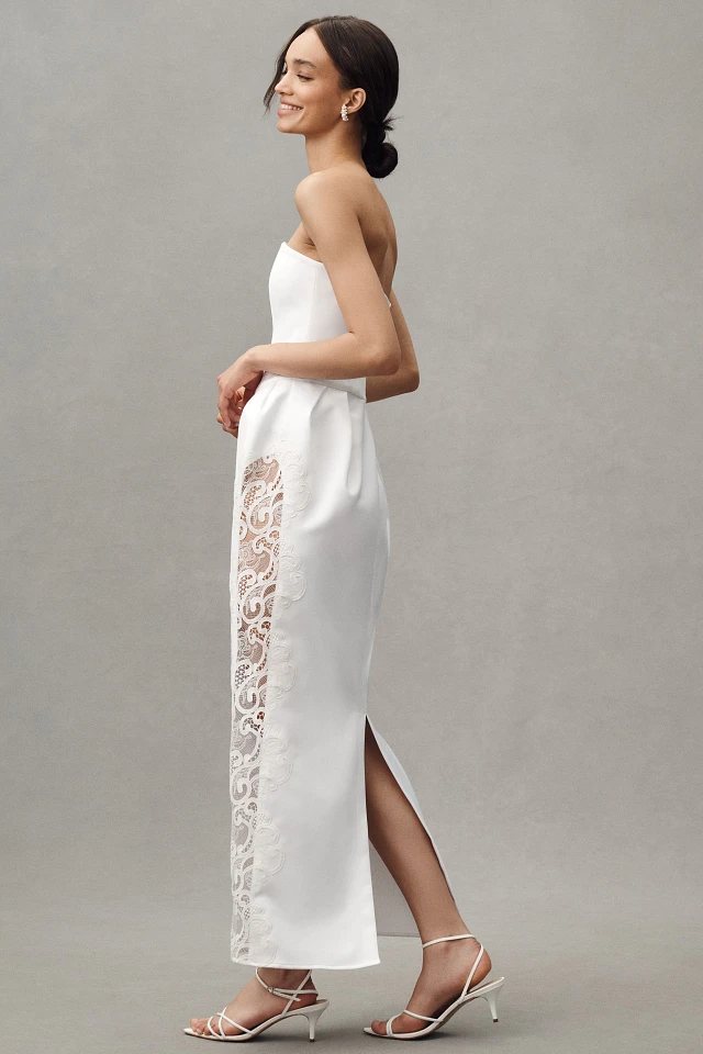 Delfi Collective Cristi Strapless Lace Cutout Maxi Dress | Hawthorn Mall